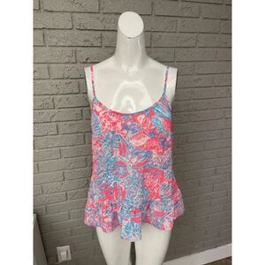 Lilly Pulitzer Women Multicolored Spaghetti Strap Floral Top Size XS
